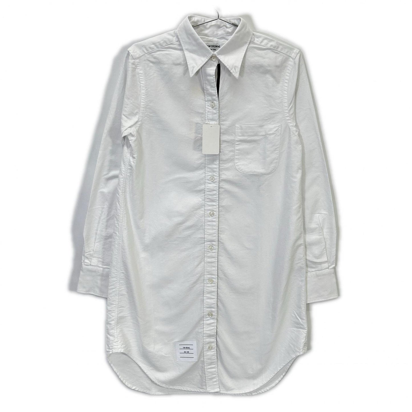 THOM BROWNE トムブラウン FDS002E-00139-100 ホワイト クラシック オックスフォード ロングシャツ トップス