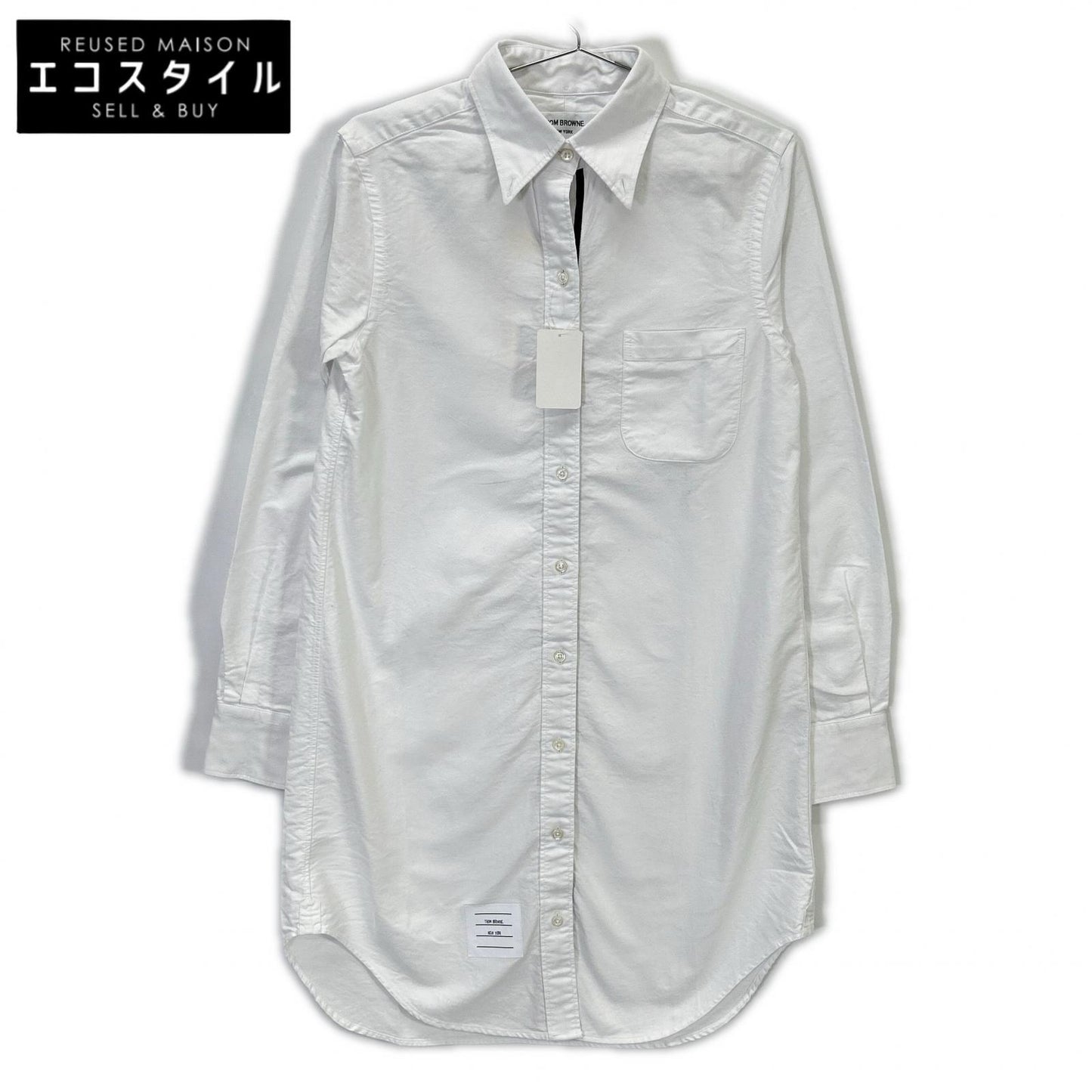 THOM BROWNE トムブラウン FDS002E-00139-100 ホワイト クラシック オックスフォード ロングシャツ トップス