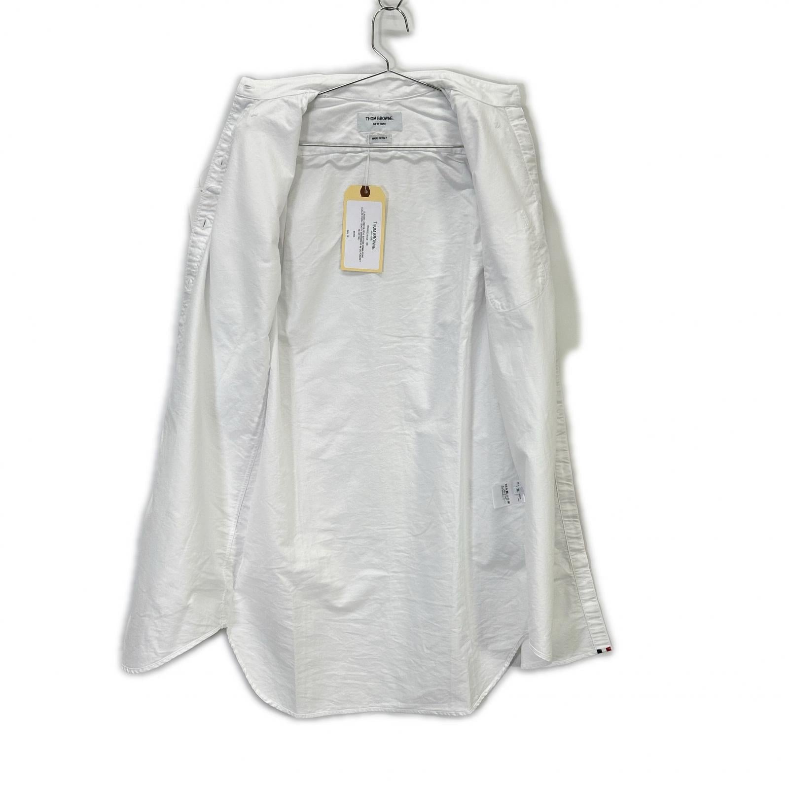 THOM BROWNE トムブラウン FDS002E-00139-100 ホワイト クラシック オックスフォード ロングシャツ トップス