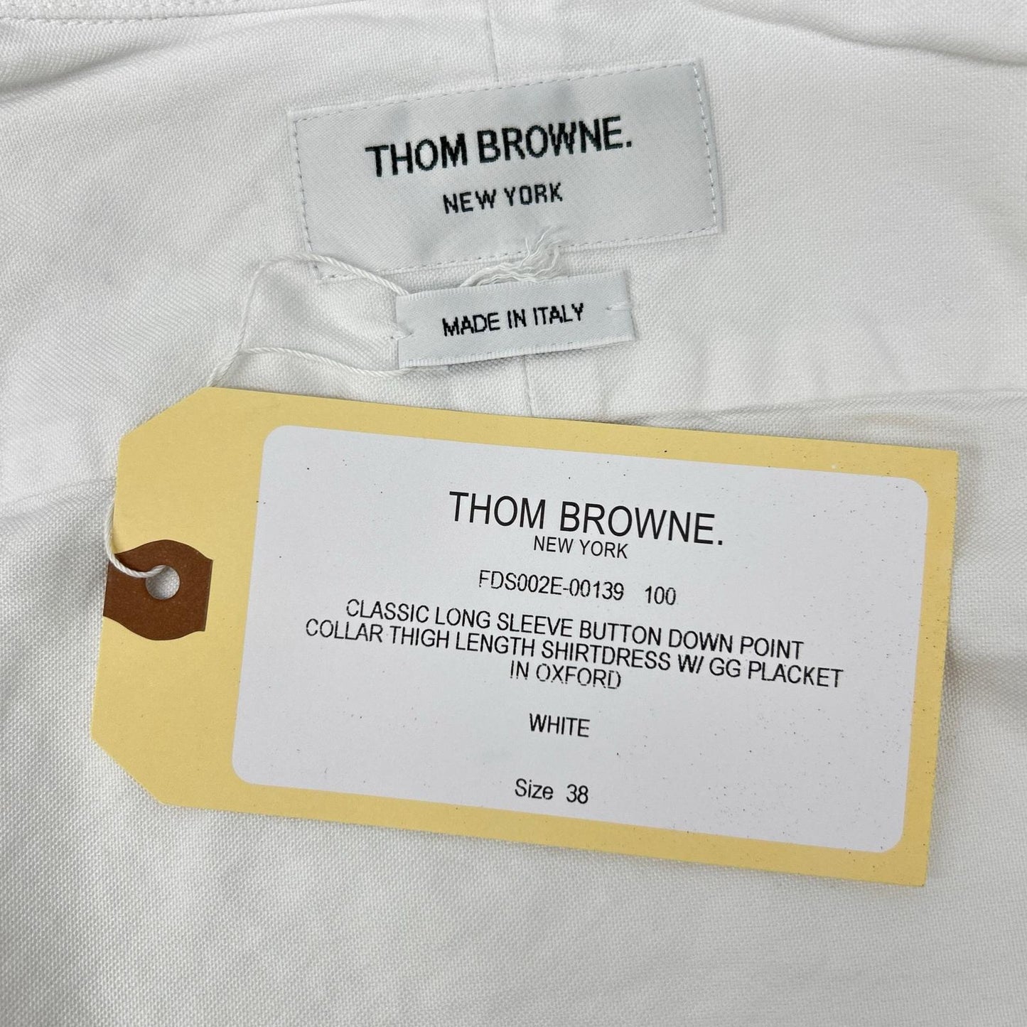 THOM BROWNE トムブラウン FDS002E-00139-100 ホワイト クラシック オックスフォード ロングシャツ トップス
