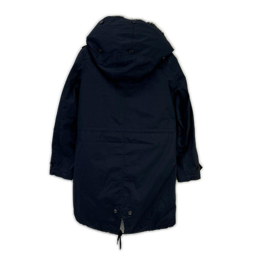 WOOLRICH ウールリッチ ネイビー ラビットファー ナイロン モッズコート コート