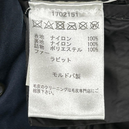 海军蓝 兔毛 尼龙 派克大衣 XS 女士