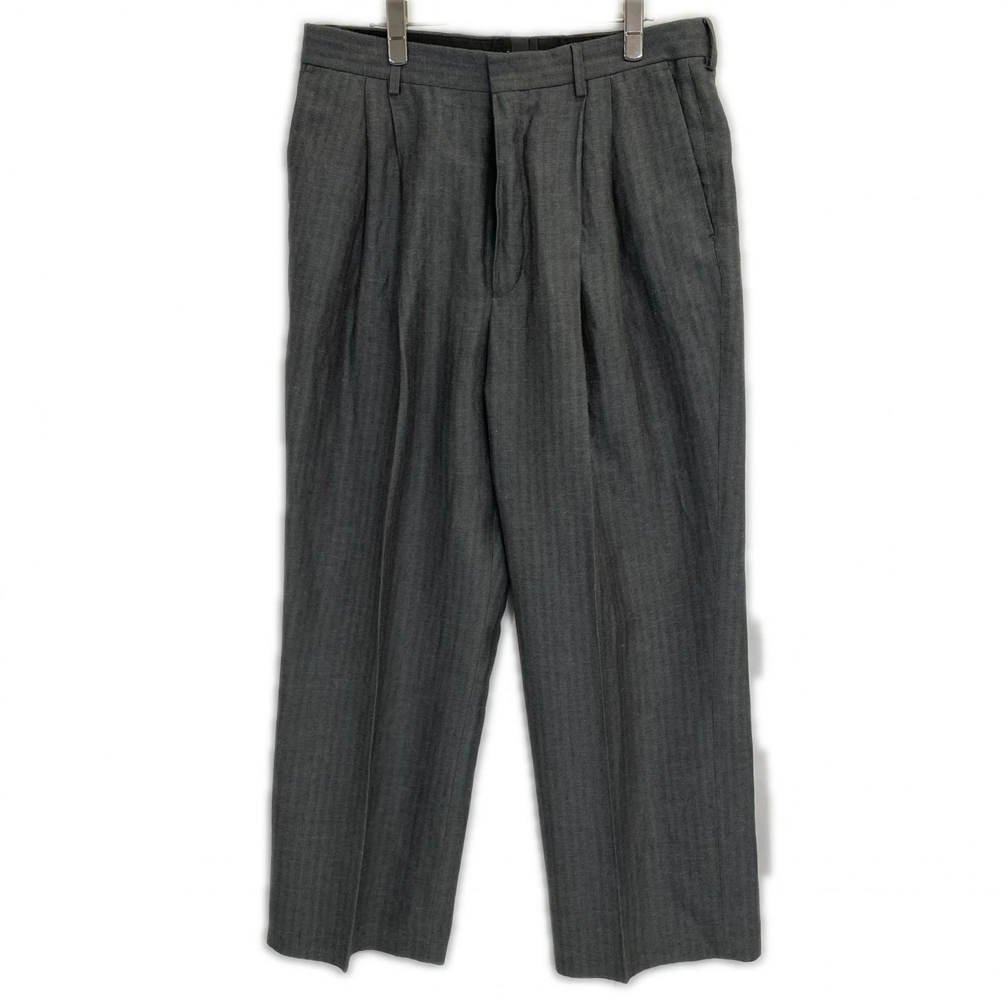 DRIES VAN NOTEN ドリスヴァンノッテン グレー ウール×リネン スラックス ボトムス
