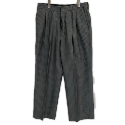 DRIES VAN NOTEN ドリスヴァンノッテン グレー ウール×リネン スラックス ボトムス