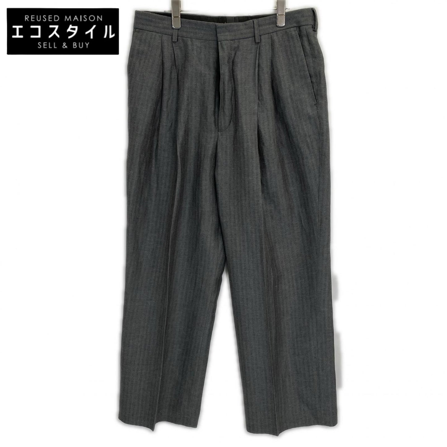 DRIES VAN NOTEN Gray Wool x Linen Trousers