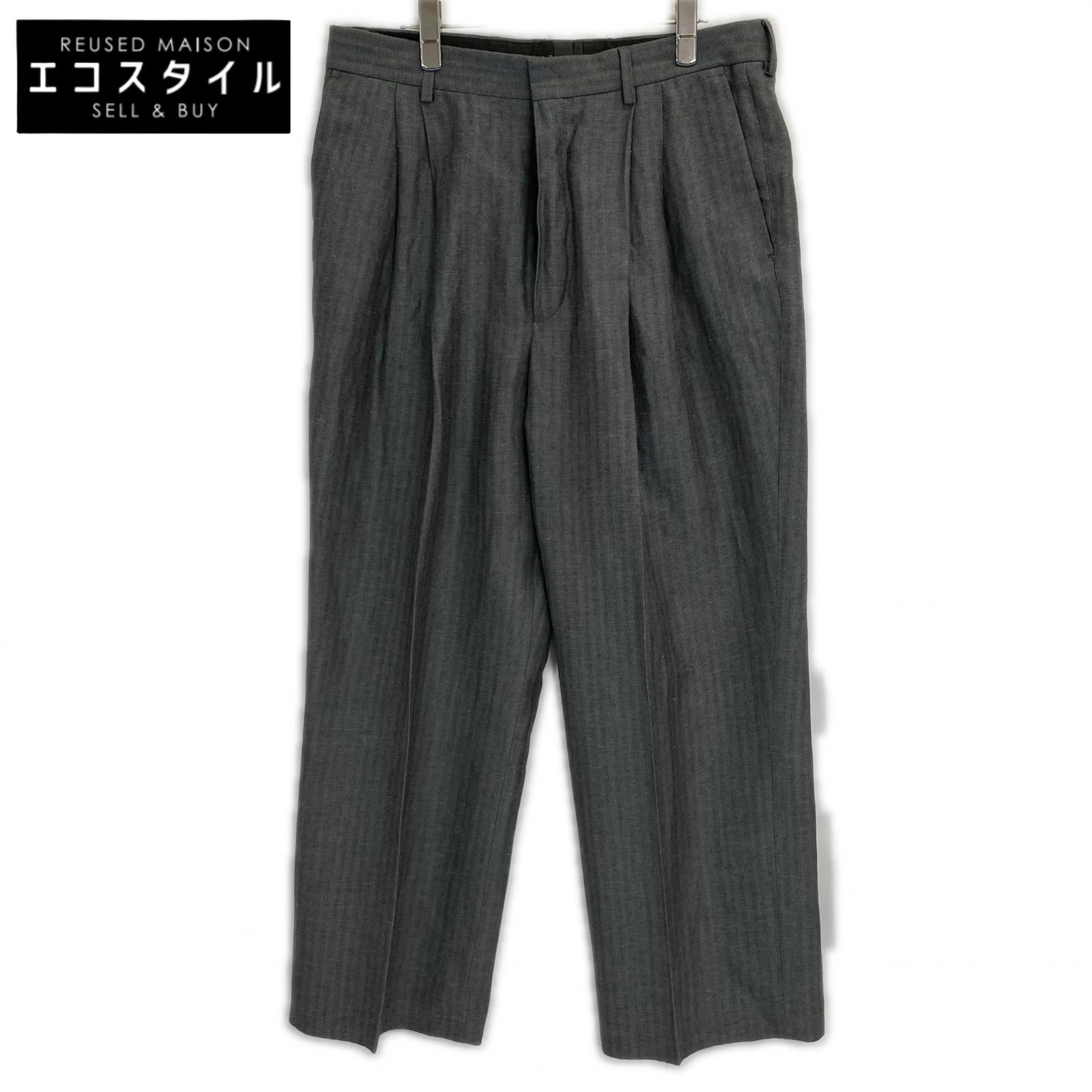 DRIES VAN NOTEN Gray Wool x Linen Trousers