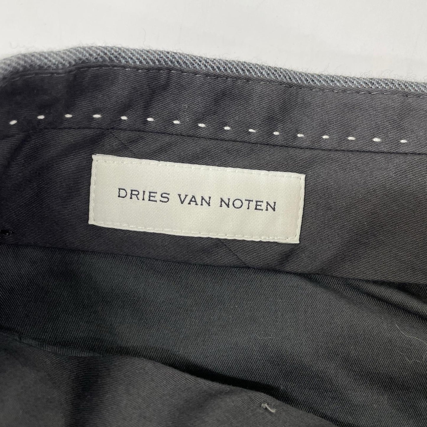 DRIES VAN NOTEN Gray Wool x Linen Trousers