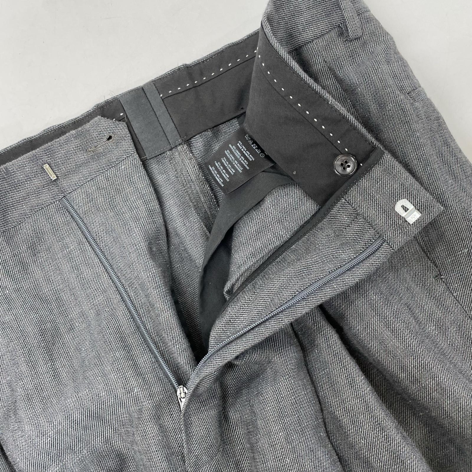 DRIES VAN NOTEN ドリスヴァンノッテン グレー ウール×リネン スラックス ボトムス
