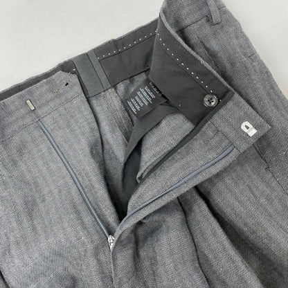 DRIES VAN NOTEN ドリスヴァンノッテン グレー ウール×リネン スラックス ボトムス