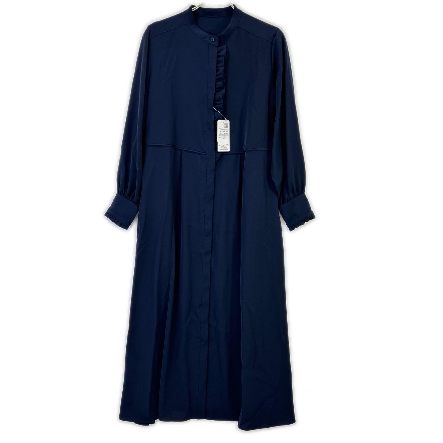 314-55-0650-7894 Navy Frill One-Piece Dress M Women's