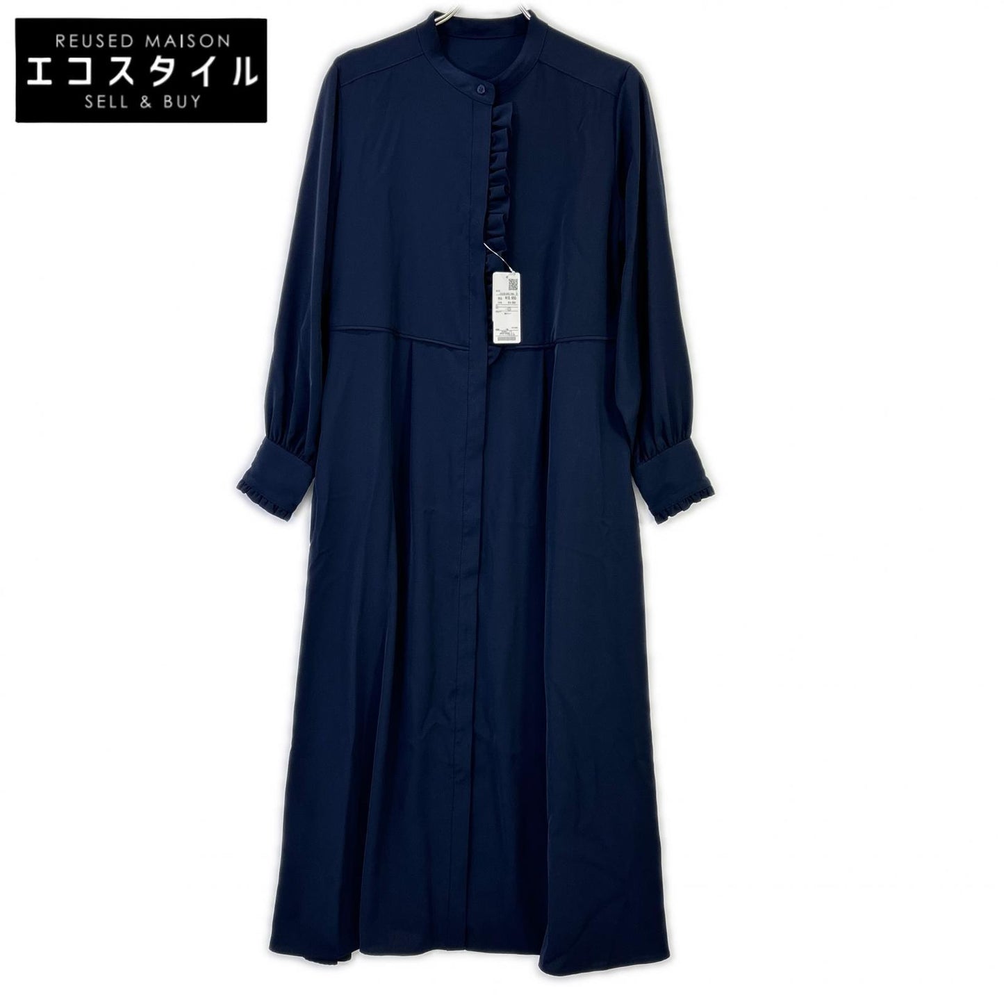 314-55-0650-7894 Navy Frill One-Piece Dress M Women's