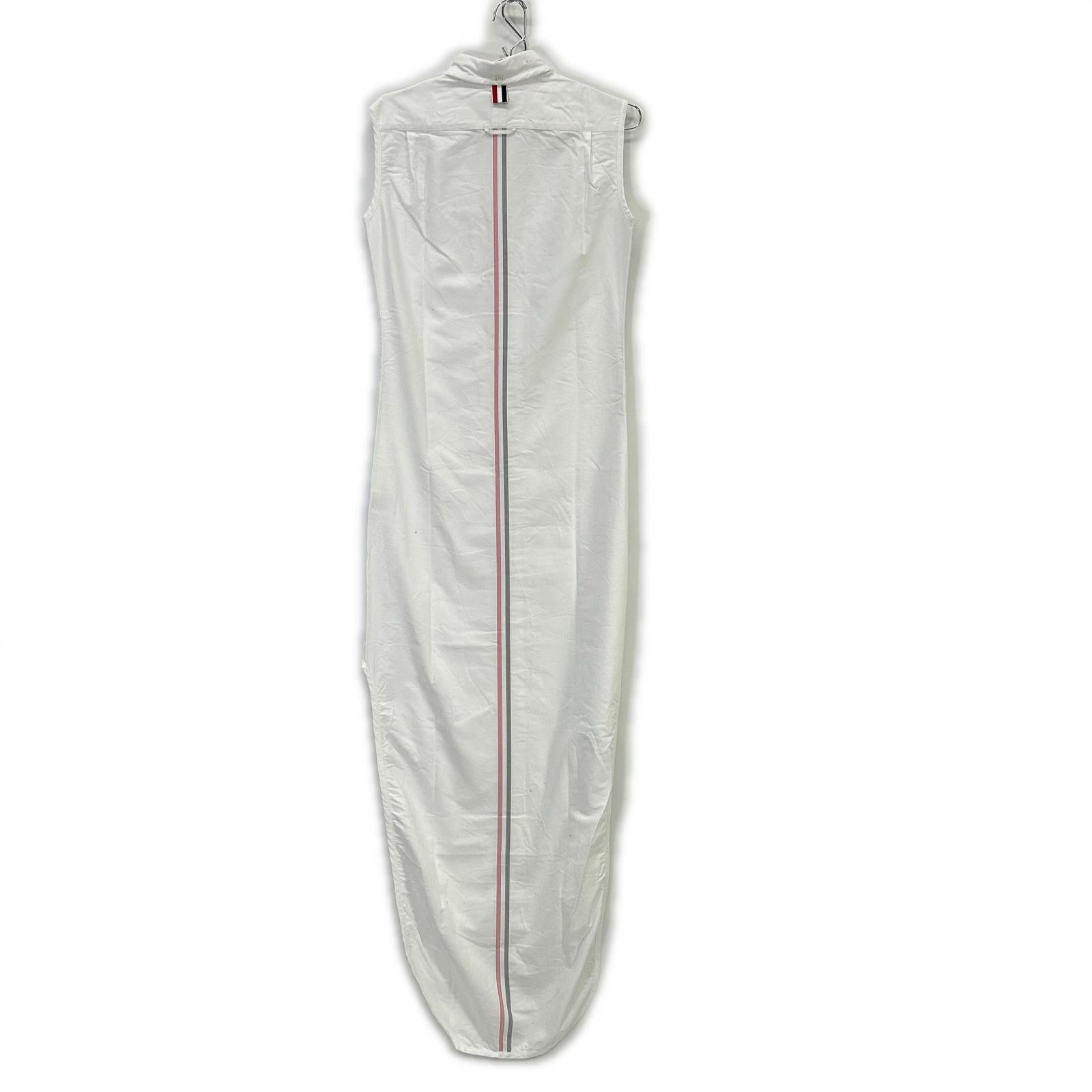 THOM BROWNE トムブラウン ホワイト オックスフォード ノースリーブ ワンピース ワンピース