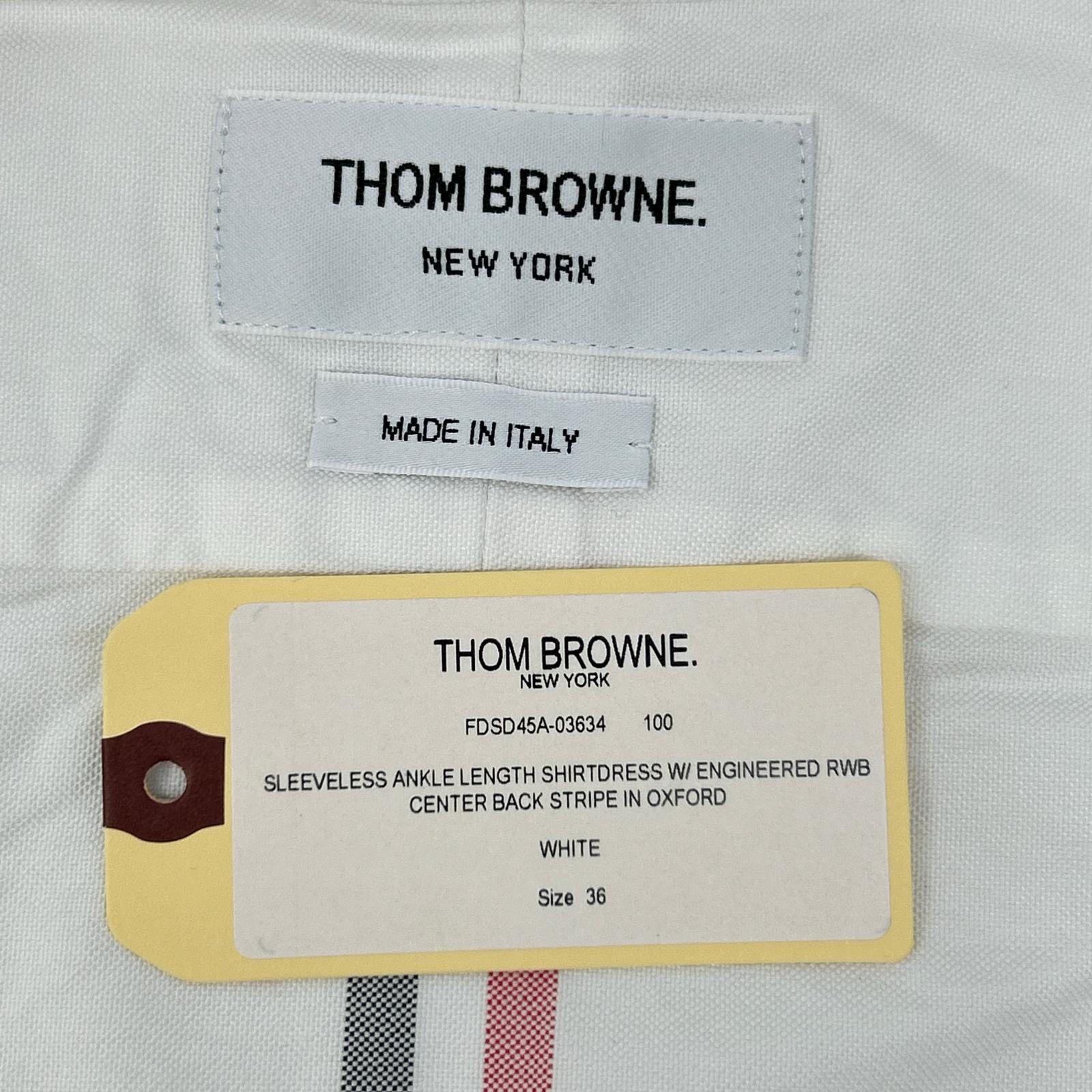 THOM BROWNE トムブラウン ホワイト オックスフォード ノースリーブ ワンピース ワンピース