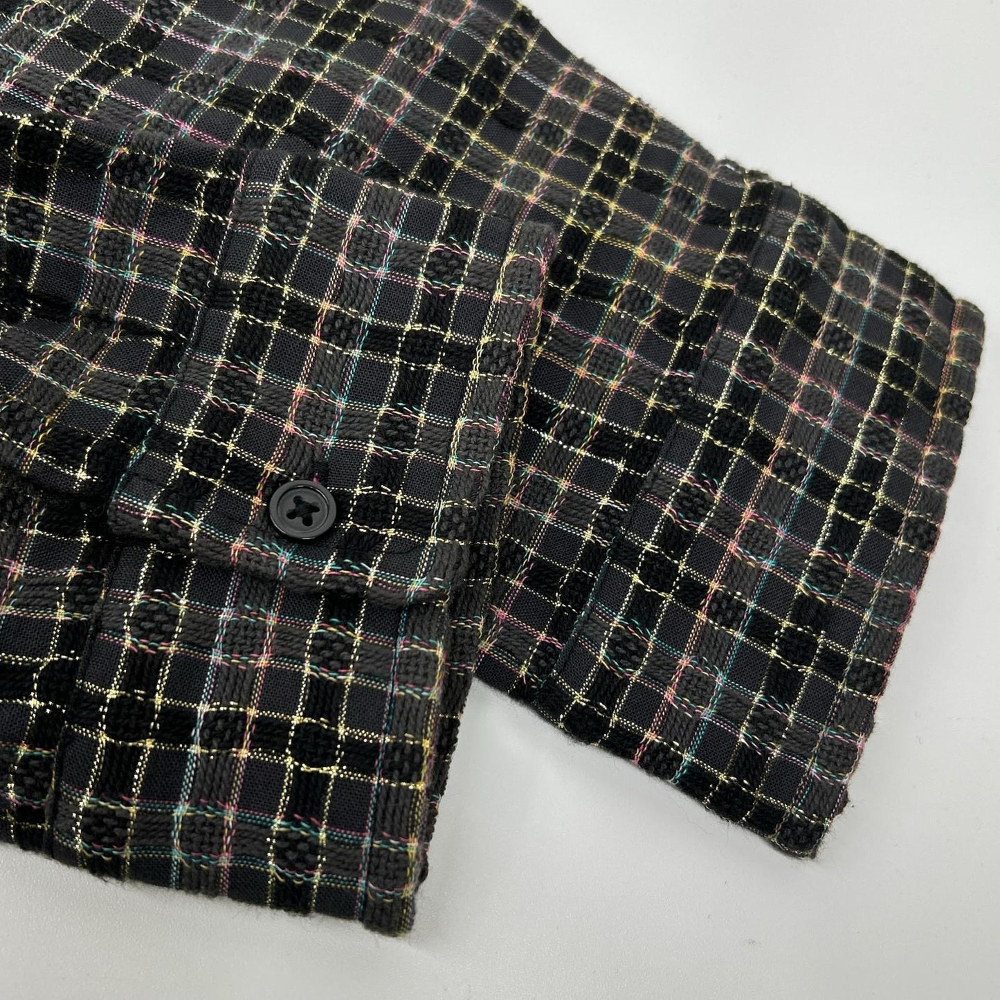 Supreme シュプリーム 25AW ブラック Metallic Plaid Zip Up Shirt トップス