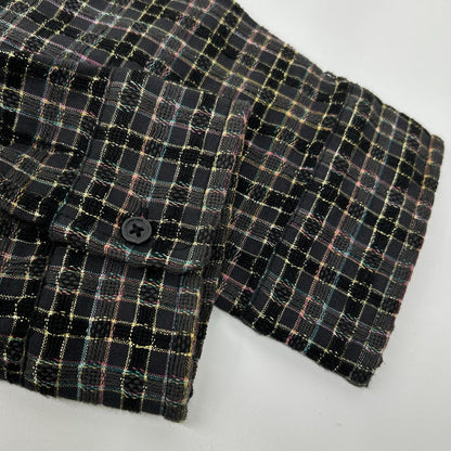 Supreme シュプリーム 25AW ブラック Metallic Plaid Zip Up Shirt トップス