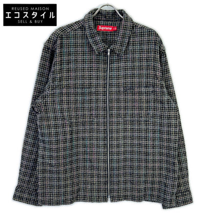 Supreme シュプリーム 25AW ブラック Metallic Plaid Zip Up Shirt トップス