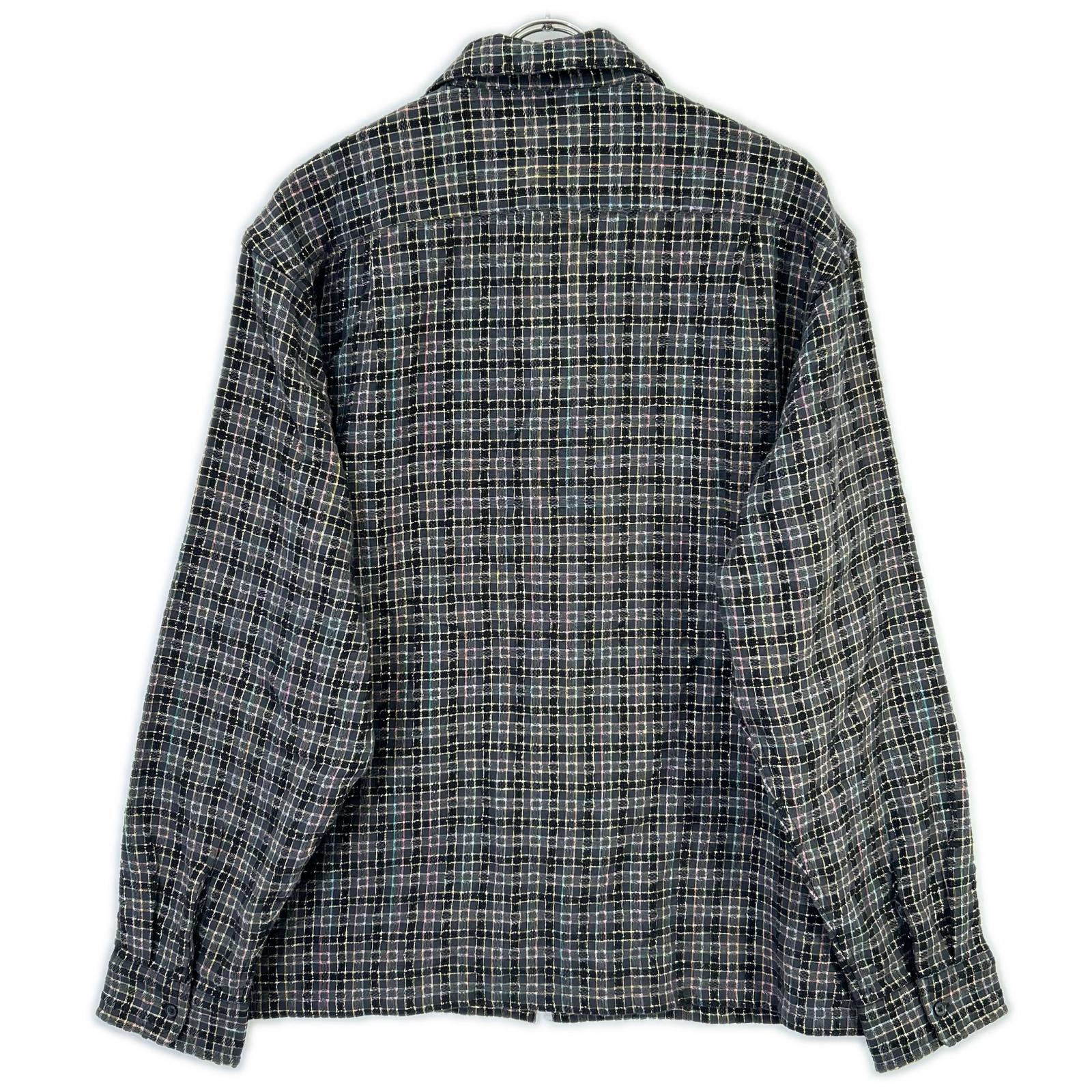 Supreme シュプリーム 25AW ブラック Metallic Plaid Zip Up Shirt トップス