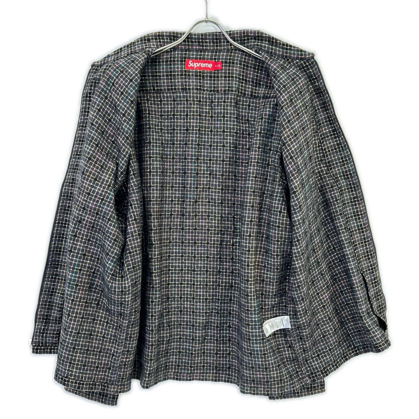 Supreme シュプリーム 25AW ブラック Metallic Plaid Zip Up Shirt トップス