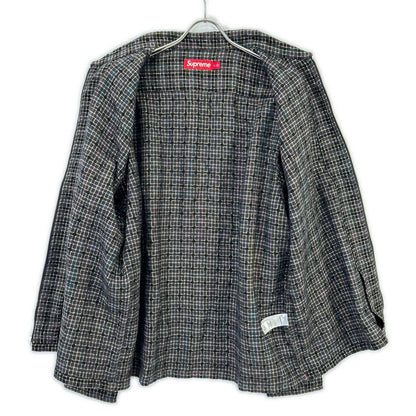 Supreme シュプリーム 25AW ブラック Metallic Plaid Zip Up Shirt トップス
