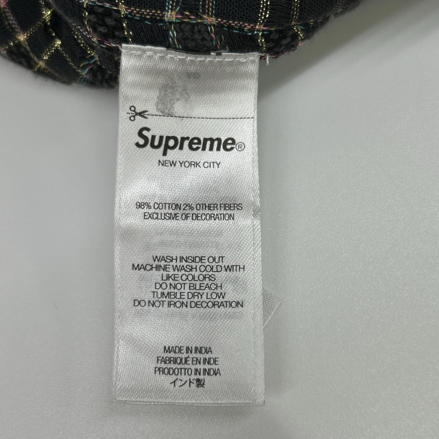 Supreme シュプリーム 25AW ブラック Metallic Plaid Zip Up Shirt トップス