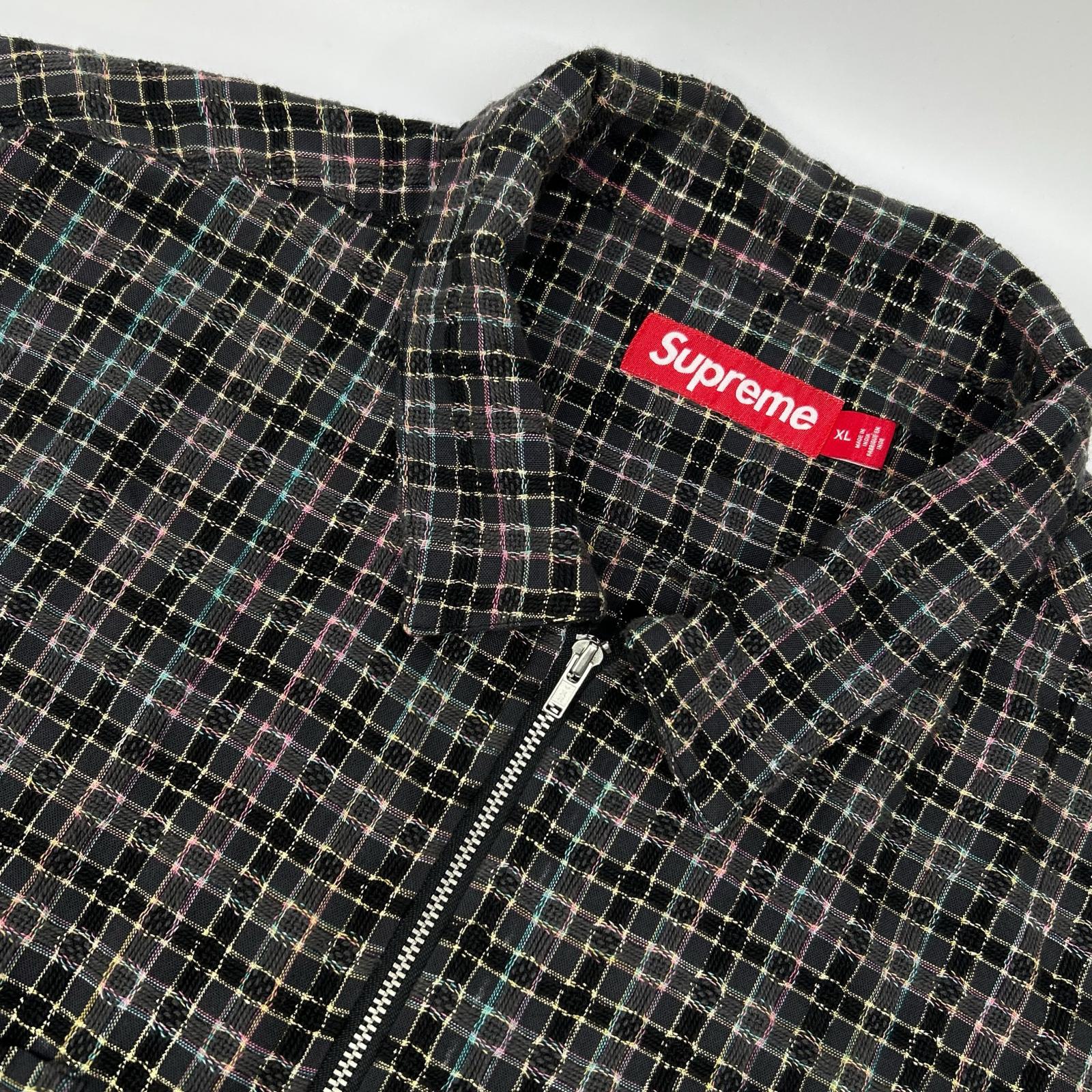Supreme シュプリーム 25AW ブラック Metallic Plaid Zip Up Shirt トップス