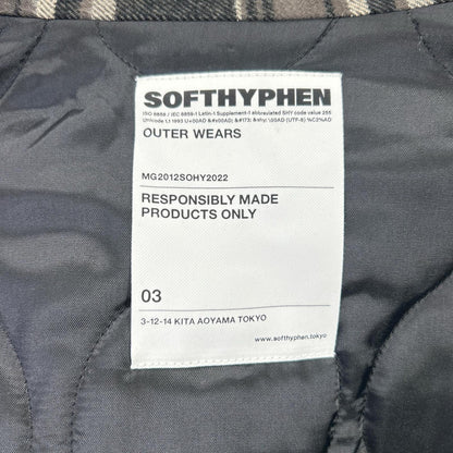 SOFTHYPHEN ソフトハイフン MGMFJ243111-931 ブラック チェック 中綿 ジャケット ジャケット