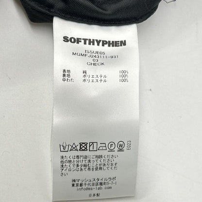 SOFTHYPHEN ソフトハイフン MGMFJ243111-931 ブラック チェック 中綿 ジャケット ジャケット