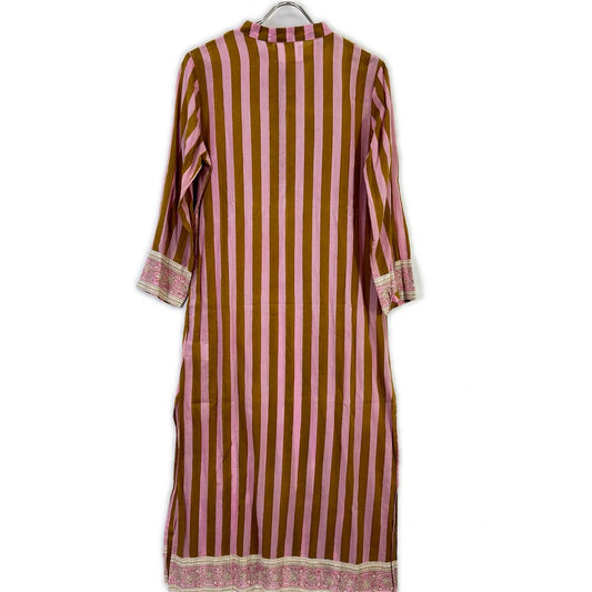 Indian Striped Shirt Dress S Women's