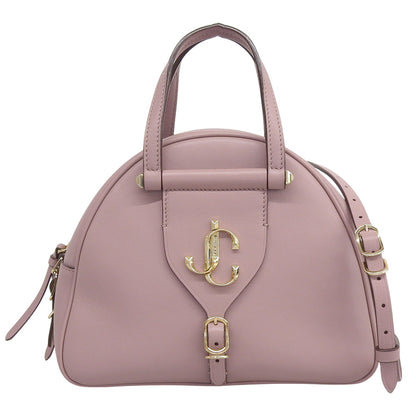 JIMMY CHOO ジミーチュウ 美品 ヴァレンヌ レザー 2WAY ハンドバッグ ショルダーバッグ レディース ピンクベージュ ハンドバッグ