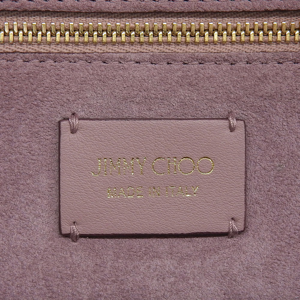 JIMMY CHOO ジミーチュウ 美品 ヴァレンヌ レザー 2WAY ハンドバッグ ショルダーバッグ レディース ピンクベージュ ハンドバッグ