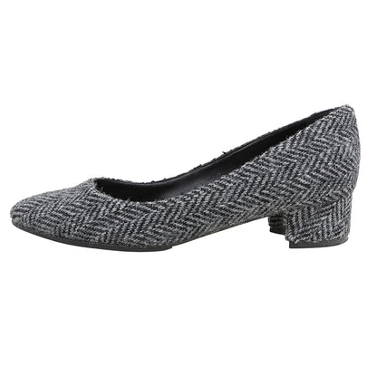 MANOLO BLAHNIK マノロブラニク LISTONY ハウンドトゥース ウール チャンキーヒール パンプス シューズ レディース 黒 ブラック 36 シューズ