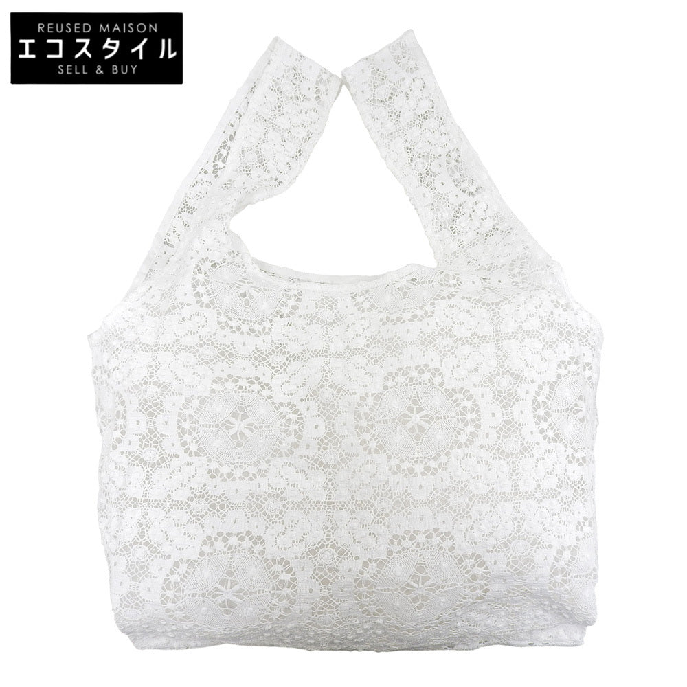 LUDLOW ラドロー 美品 レース ショッピングバッグ ハンドバッグ レディース ホワイト ハンドバッグ