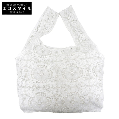 LUDLOW ラドロー 美品 レース ショッピングバッグ ハンドバッグ レディース ホワイト ハンドバッグ