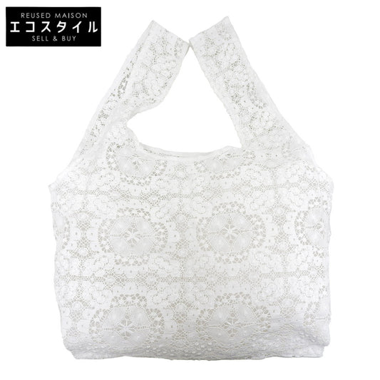 LUDLOW ラドロー 美品 レース ショッピングバッグ ハンドバッグ レディース ホワイト ハンドバッグ