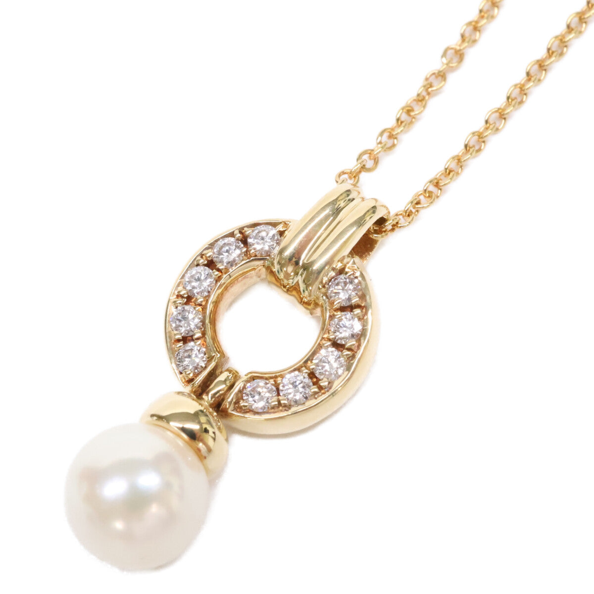 TIFFANY&Co. ティファニー 仕上げ済み 750 6.3㎜ ドアノック パール 10Pダイヤモンド ネックレス