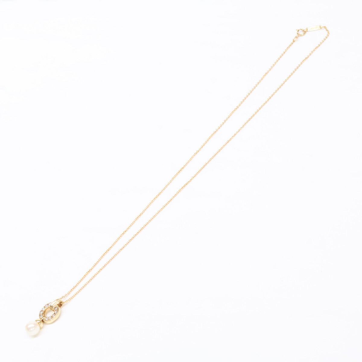 TIFFANY&Co. ティファニー 仕上げ済み 750 6.3㎜ ドアノック パール 10Pダイヤモンド ネックレス