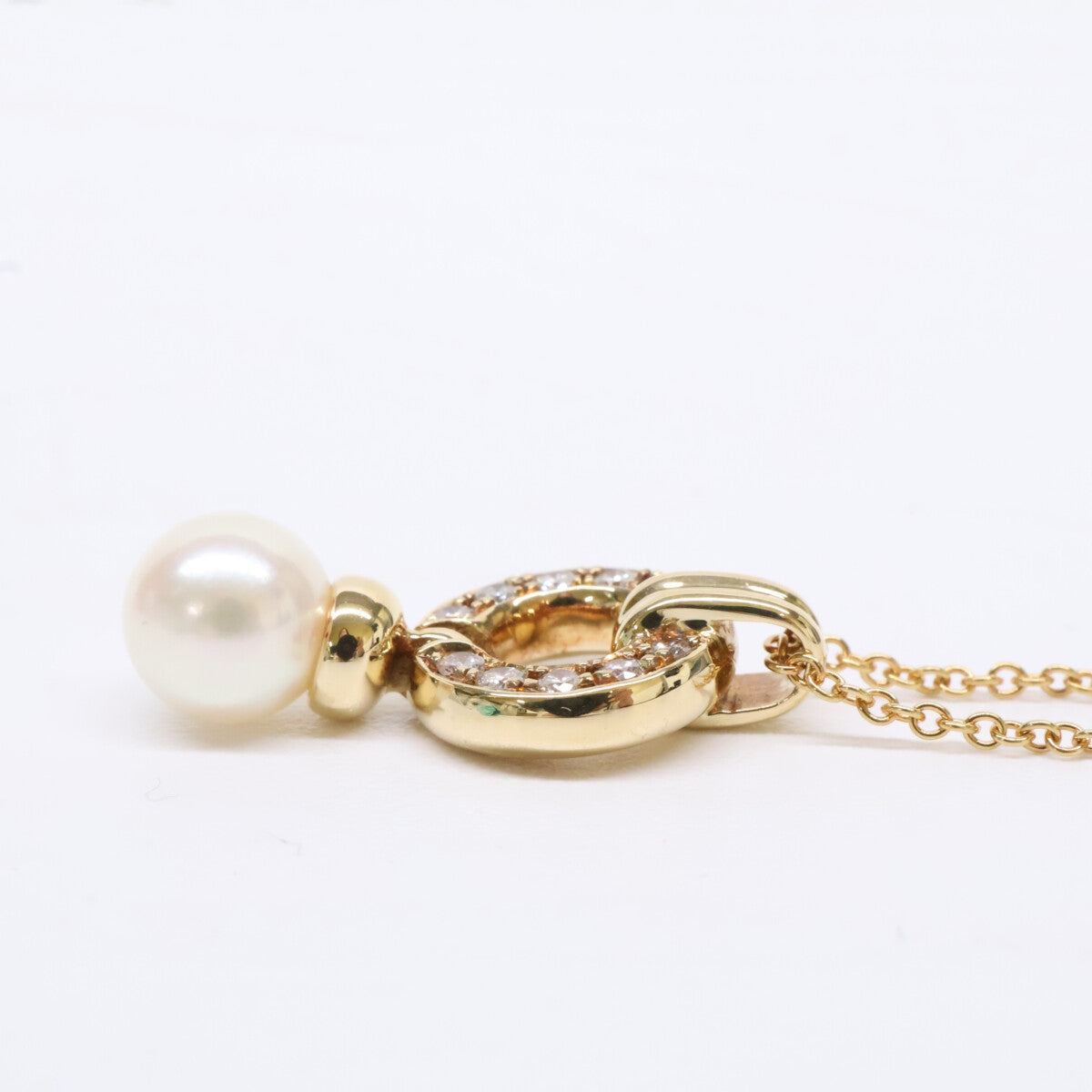 TIFFANY&Co. ティファニー 仕上げ済み 750 6.3㎜ ドアノック パール 10Pダイヤモンド ネックレス