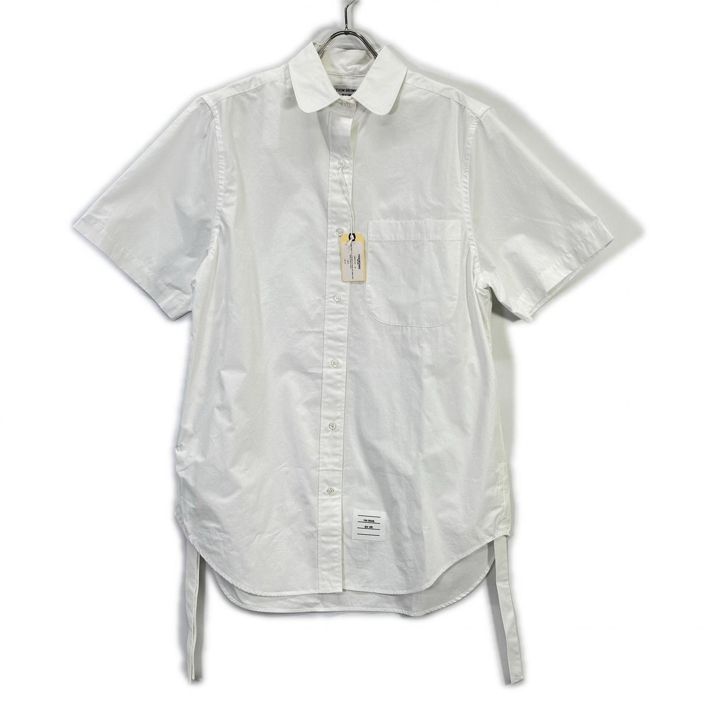 THOM BROWNE トムブラウン ホワイト ヘビーポプリン スーパサイズ ミニシャツワンピース ワンピース