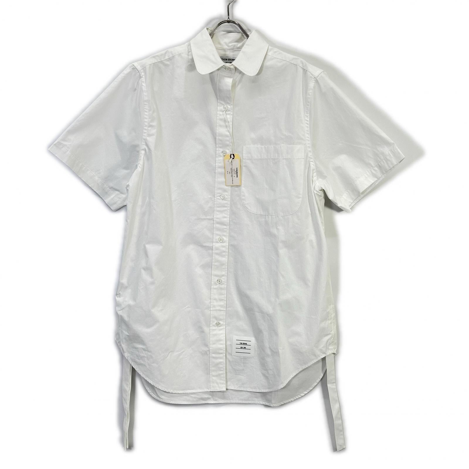 THOM BROWNE トムブラウン ホワイト ヘビーポプリン スーパサイズ ミニシャツワンピース ワンピース