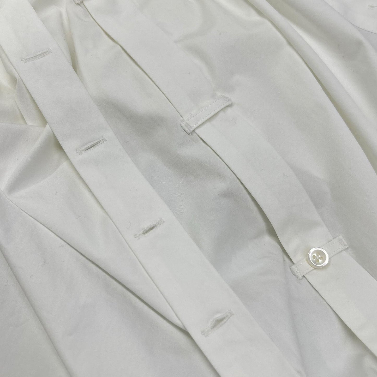 THOM BROWNE White Heavy Poplin Supersize Mini Shirt Dress