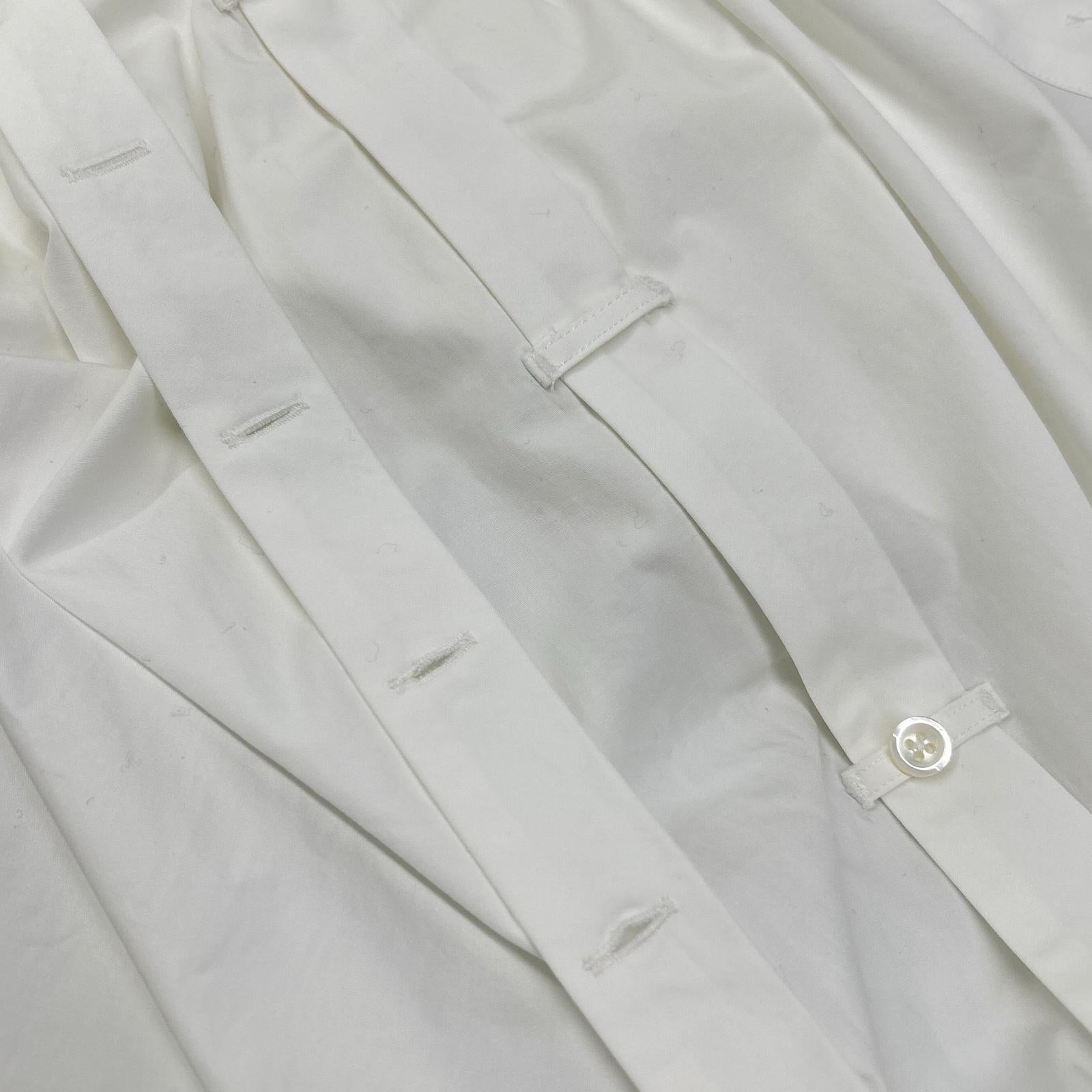 THOM BROWNE White Heavy Poplin Supersize Mini Shirt Dress