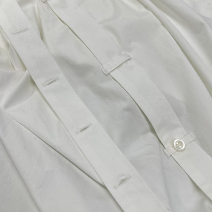 THOM BROWNE White Heavy Poplin Supersize Mini Shirt Dress