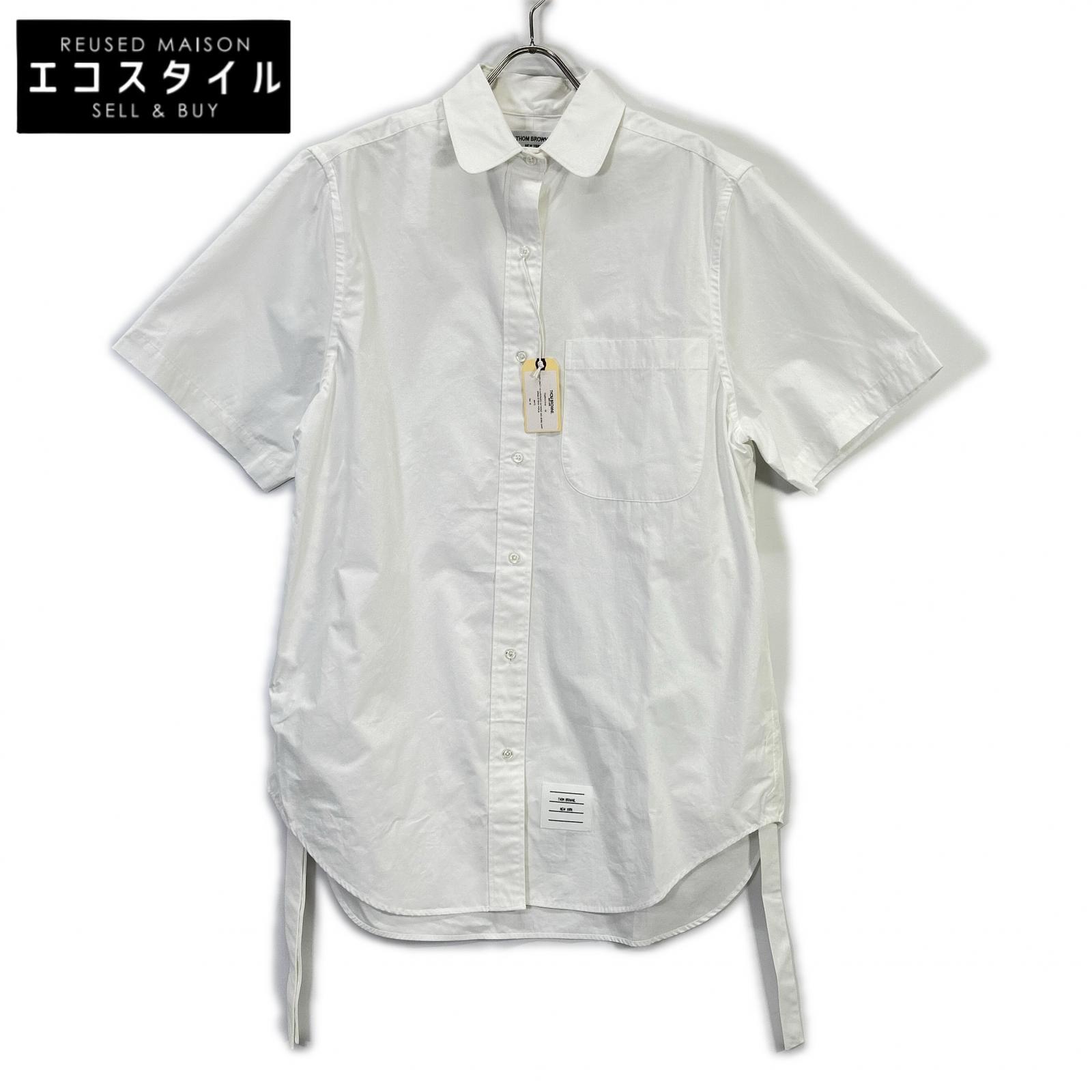 THOM BROWNE トムブラウン ホワイト ヘビーポプリン スーパサイズ ミニシャツワンピース ワンピース