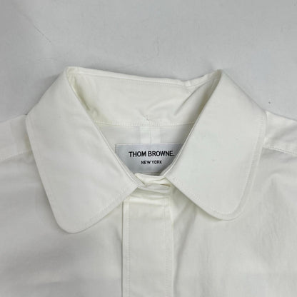 THOM BROWNE トムブラウン ホワイト ヘビーポプリン スーパサイズ ミニシャツワンピース ワンピース