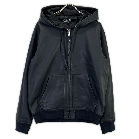 SCHOTT ショット 3111054 ネイビー レザー パーカー トップス