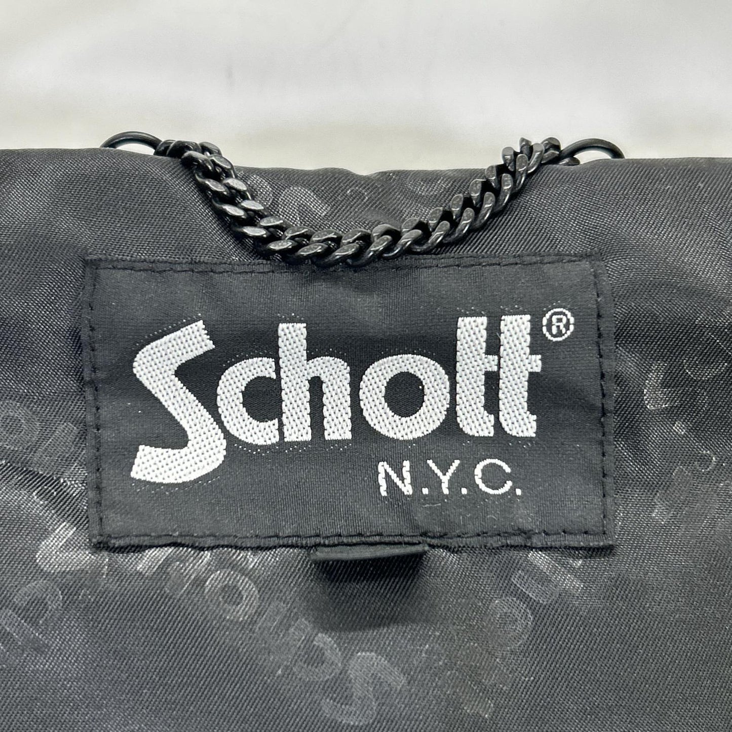 SCHOTT ショット 3111054 ネイビー レザー パーカー トップス