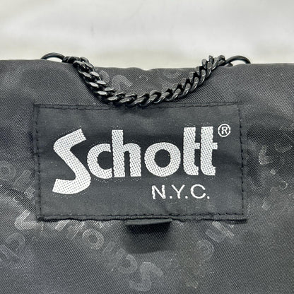 SCHOTT ショット 3111054 ネイビー レザー パーカー トップス