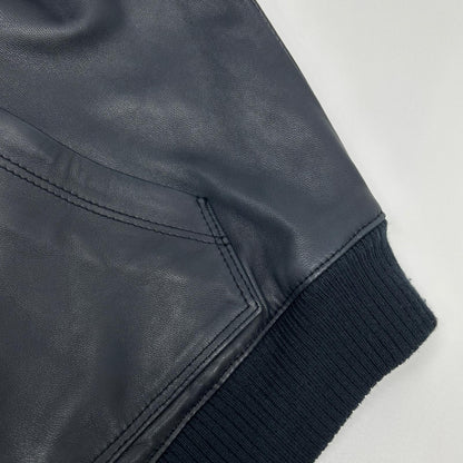 SCHOTT ショット 3111054 ネイビー レザー パーカー トップス