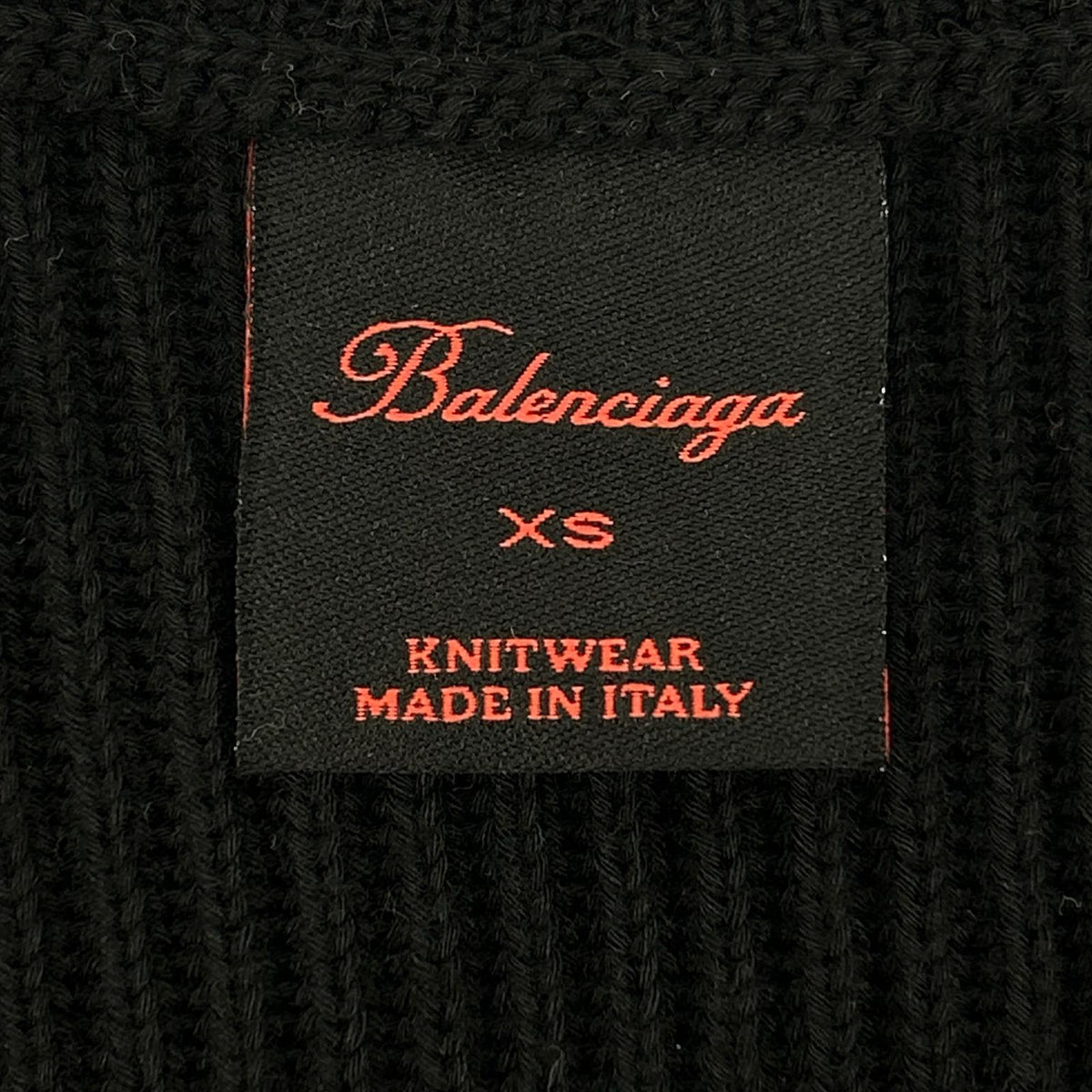 BALENCIAGA バレンシアガ 812125 ブラック コットン ウール ストレッチ クルーネック ニット トップス