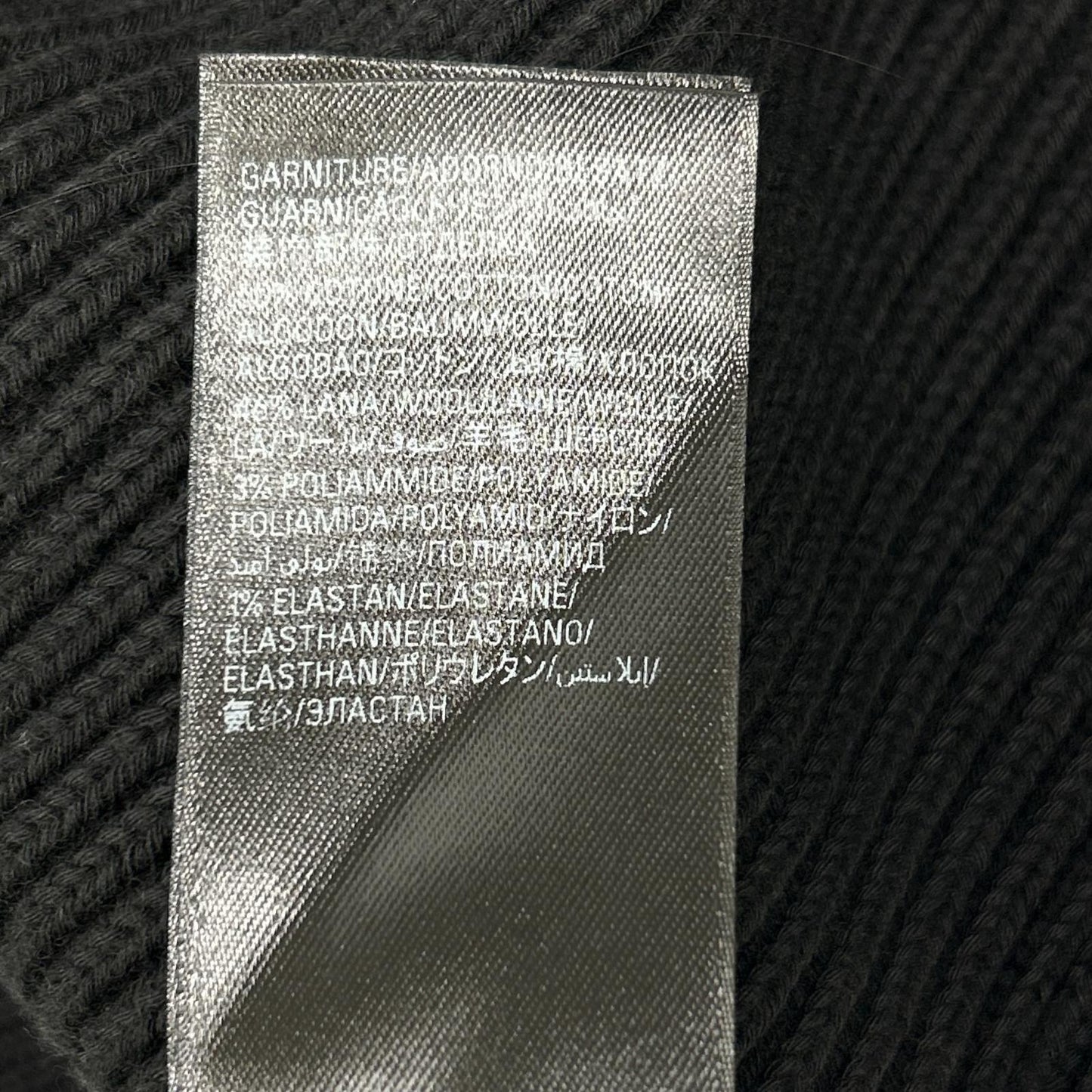 BALENCIAGA バレンシアガ 812125 ブラック コットン ウール ストレッチ クルーネック ニット トップス